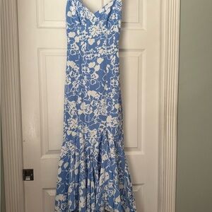 Abercrombie blue floral mermaid dress